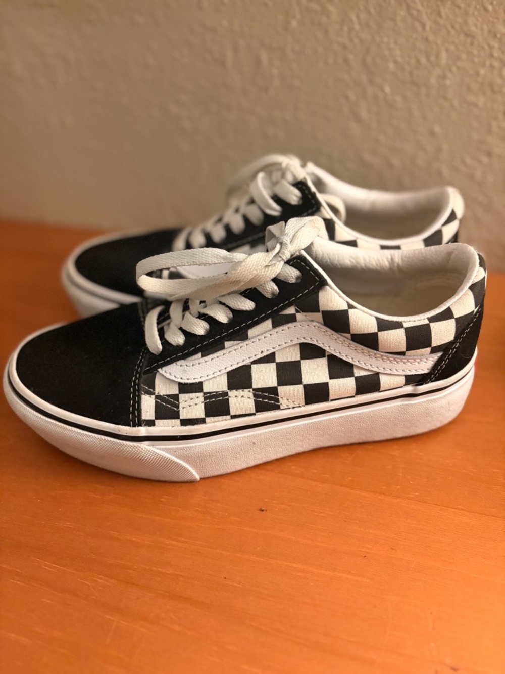 Vans Platform Checkerboard Old Skool Sneakers - Black & White